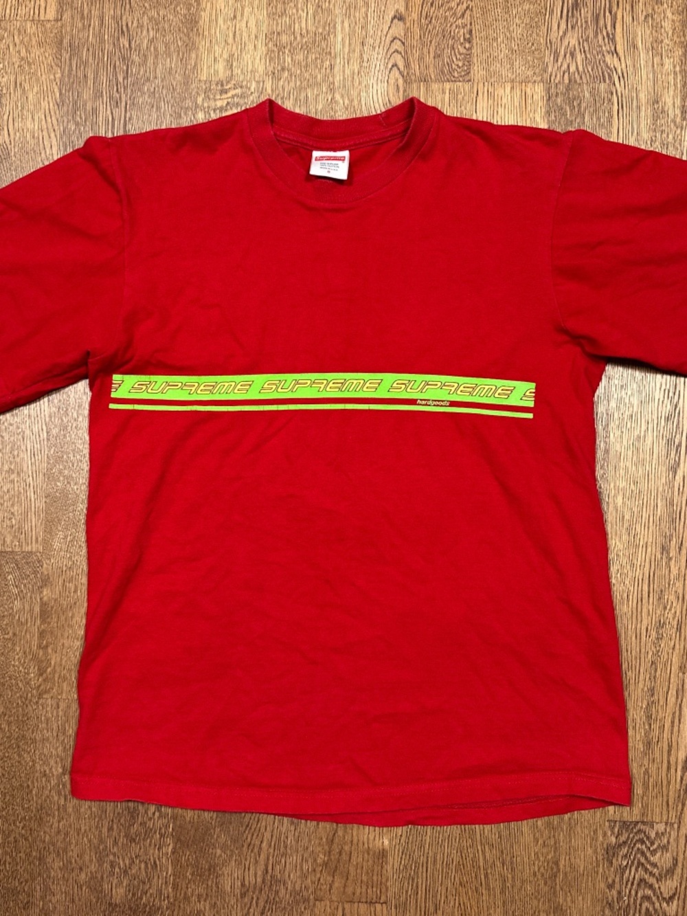 Supreme Hard Goods Red Green Stripe Made in USA T Shirt Mens Small